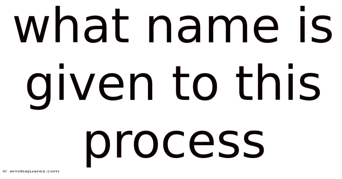 What Name Is Given To This Process