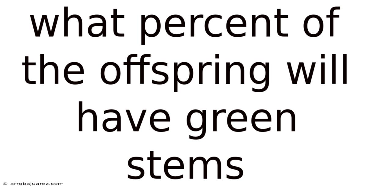 What Percent Of The Offspring Will Have Green Stems