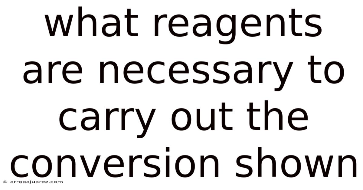 What Reagents Are Necessary To Carry Out The Conversion Shown