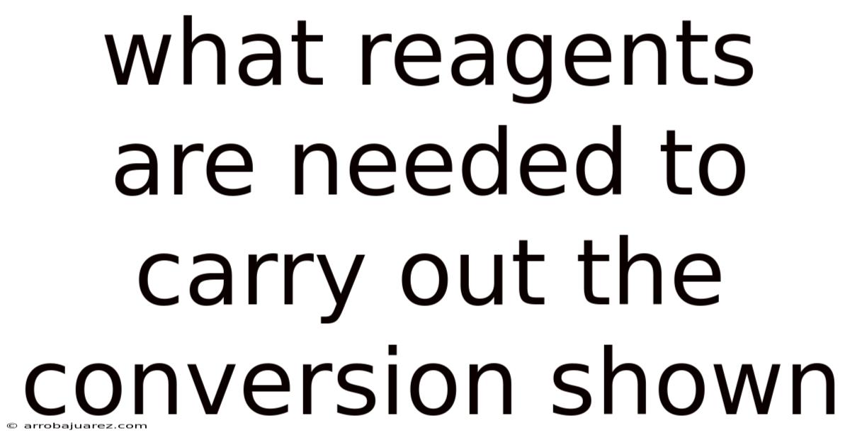 What Reagents Are Needed To Carry Out The Conversion Shown