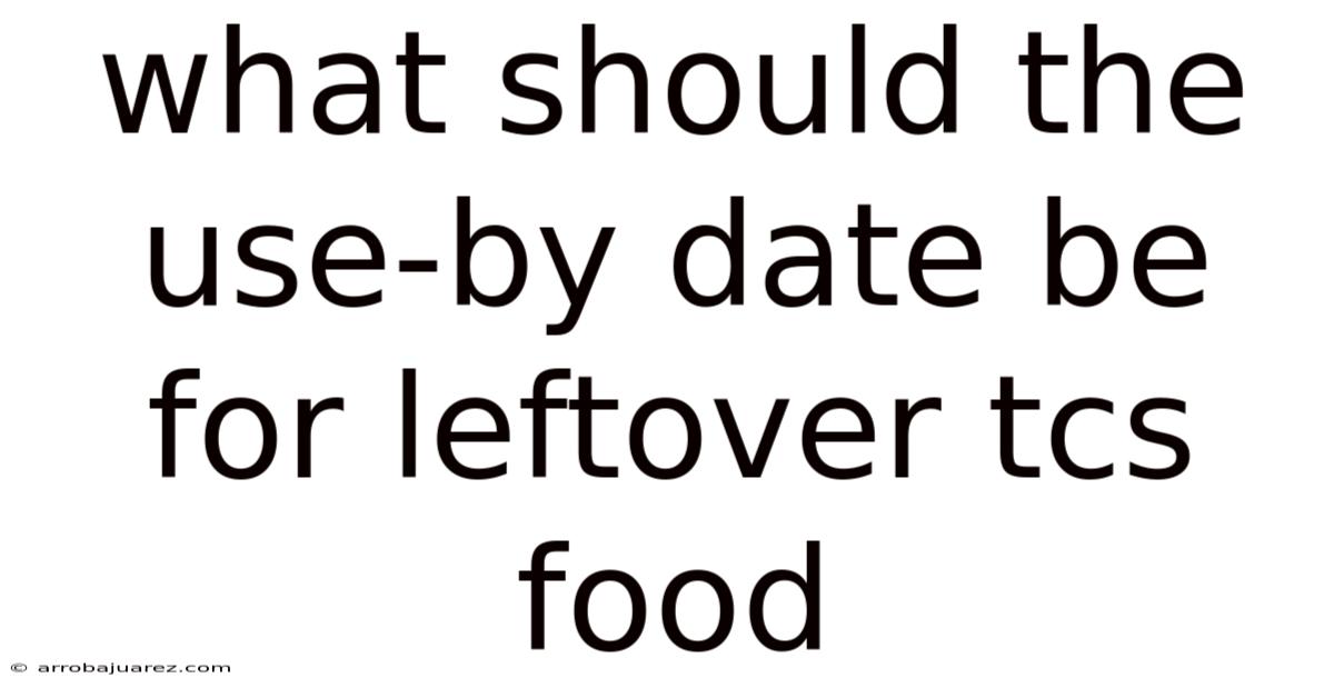 What Should The Use-by Date Be For Leftover Tcs Food
