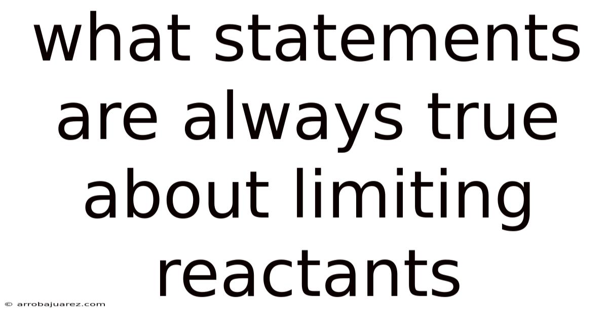 What Statements Are Always True About Limiting Reactants