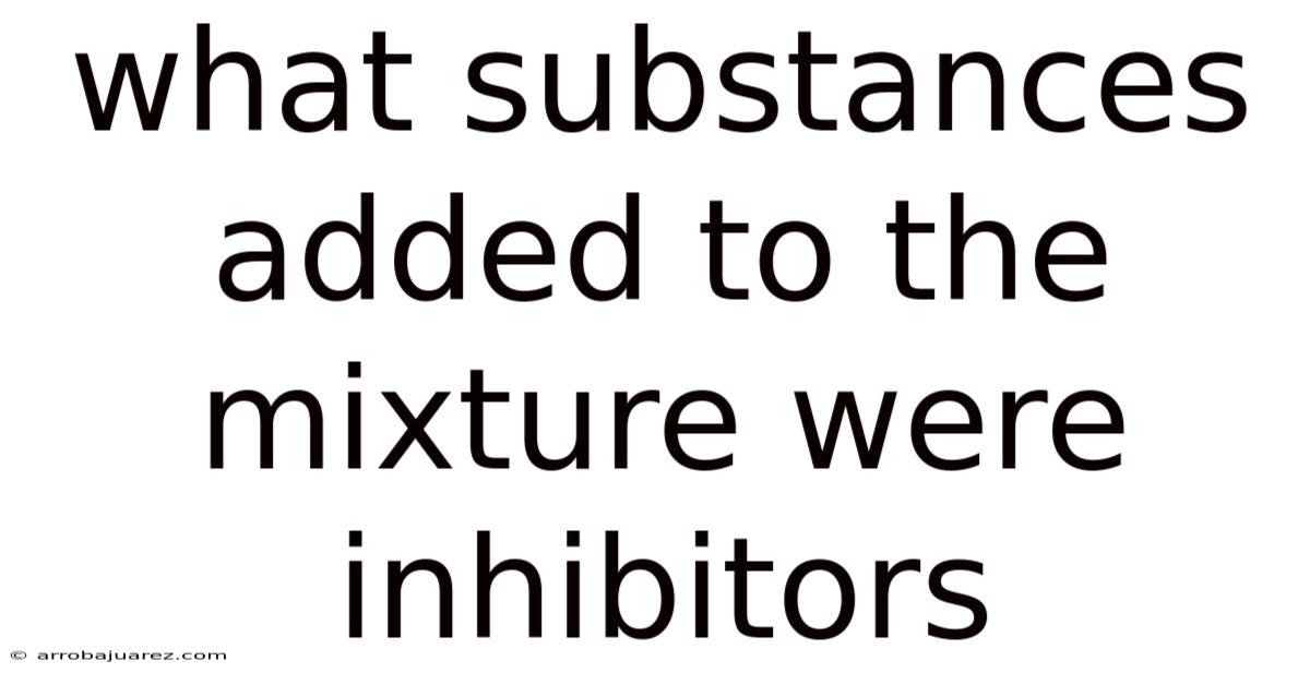 What Substances Added To The Mixture Were Inhibitors