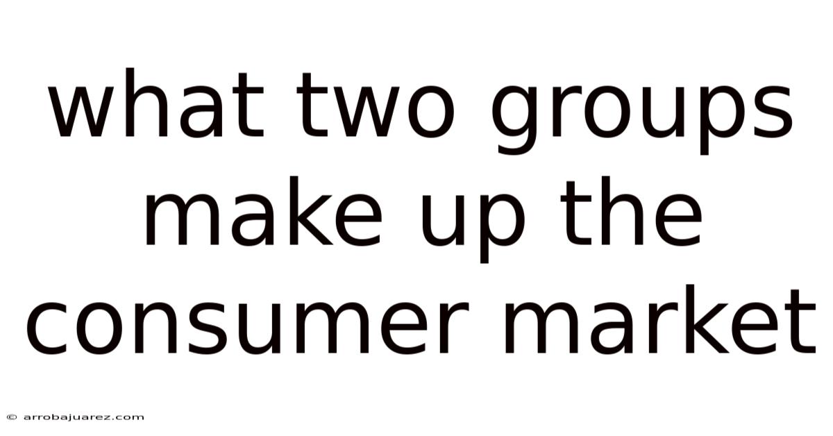 What Two Groups Make Up The Consumer Market