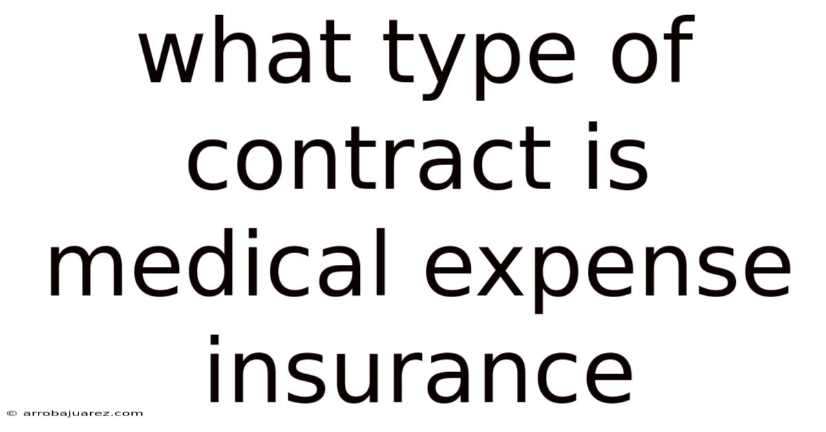 What Type Of Contract Is Medical Expense Insurance