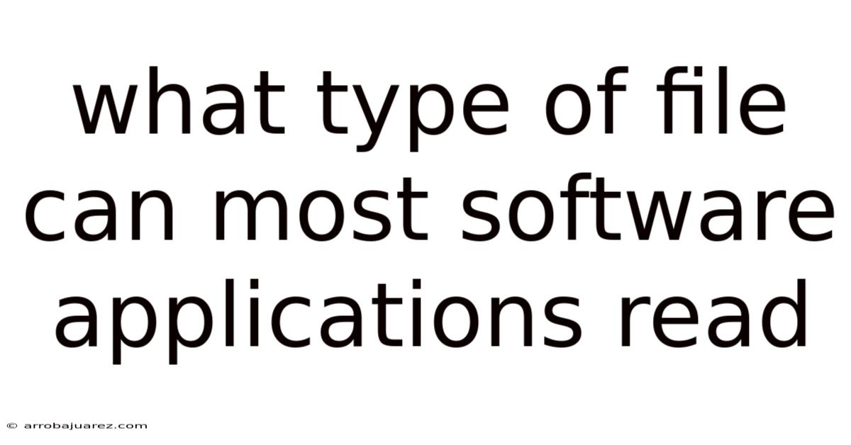 What Type Of File Can Most Software Applications Read