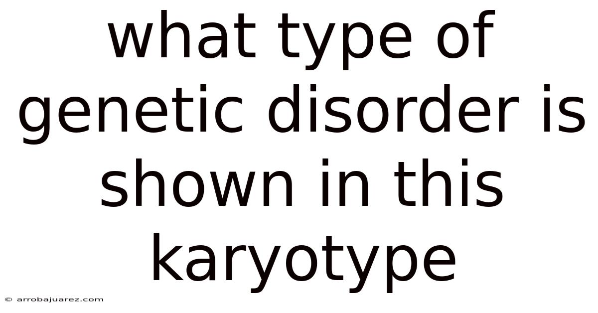 What Type Of Genetic Disorder Is Shown In This Karyotype