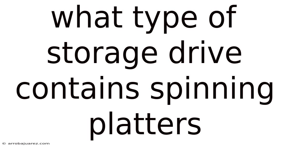 What Type Of Storage Drive Contains Spinning Platters