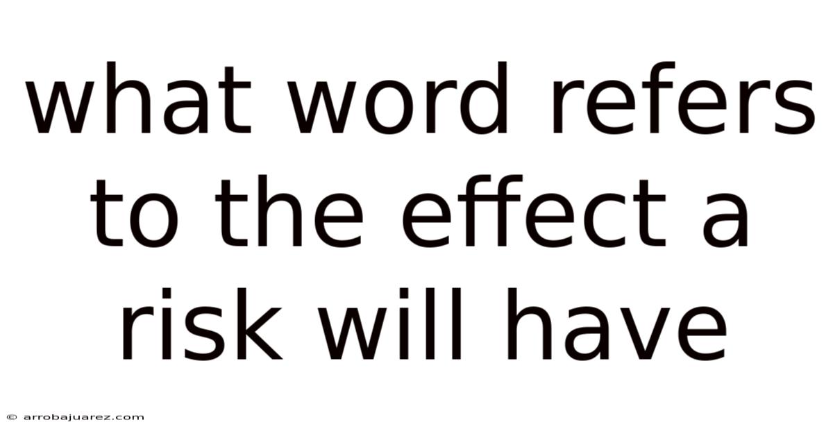 What Word Refers To The Effect A Risk Will Have
