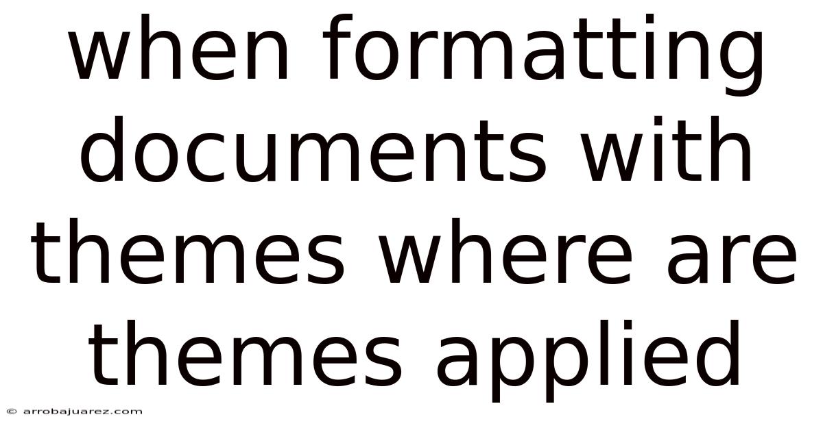 When Formatting Documents With Themes Where Are Themes Applied