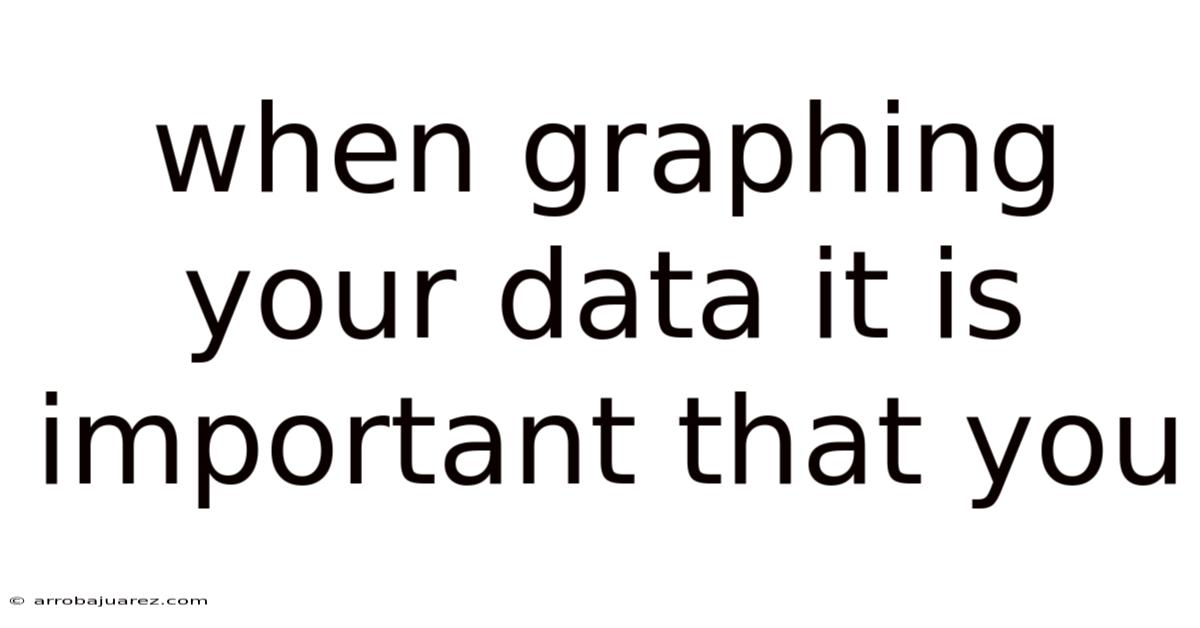 When Graphing Your Data It Is Important That You