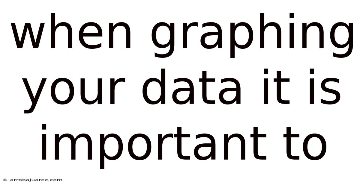 When Graphing Your Data It Is Important To