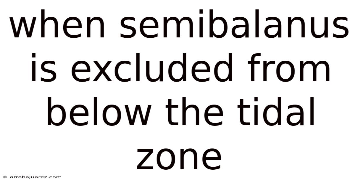 When Semibalanus Is Excluded From Below The Tidal Zone
