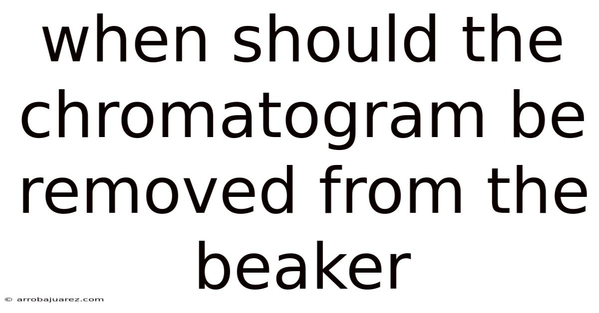 When Should The Chromatogram Be Removed From The Beaker