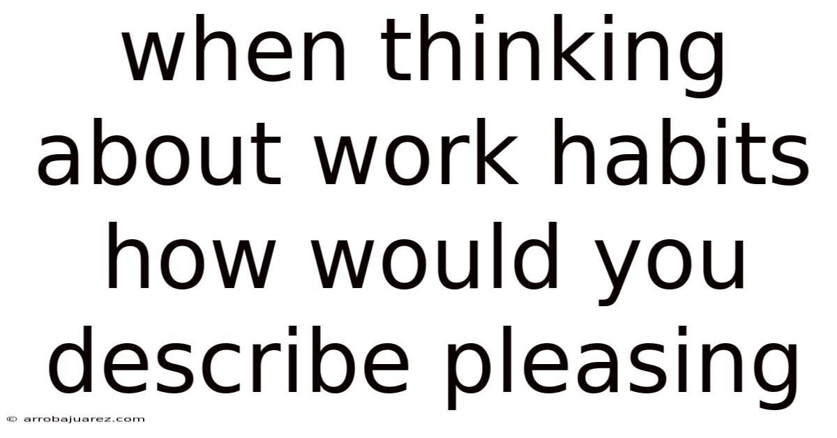When Thinking About Work Habits How Would You Describe Pleasing