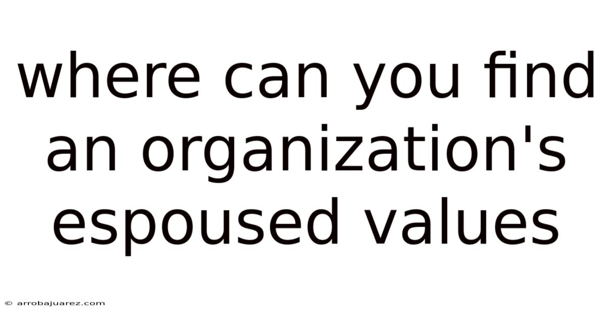 Where Can You Find An Organization's Espoused Values