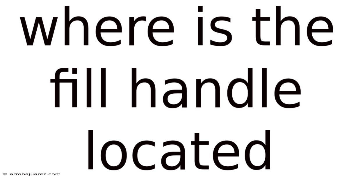 Where Is The Fill Handle Located