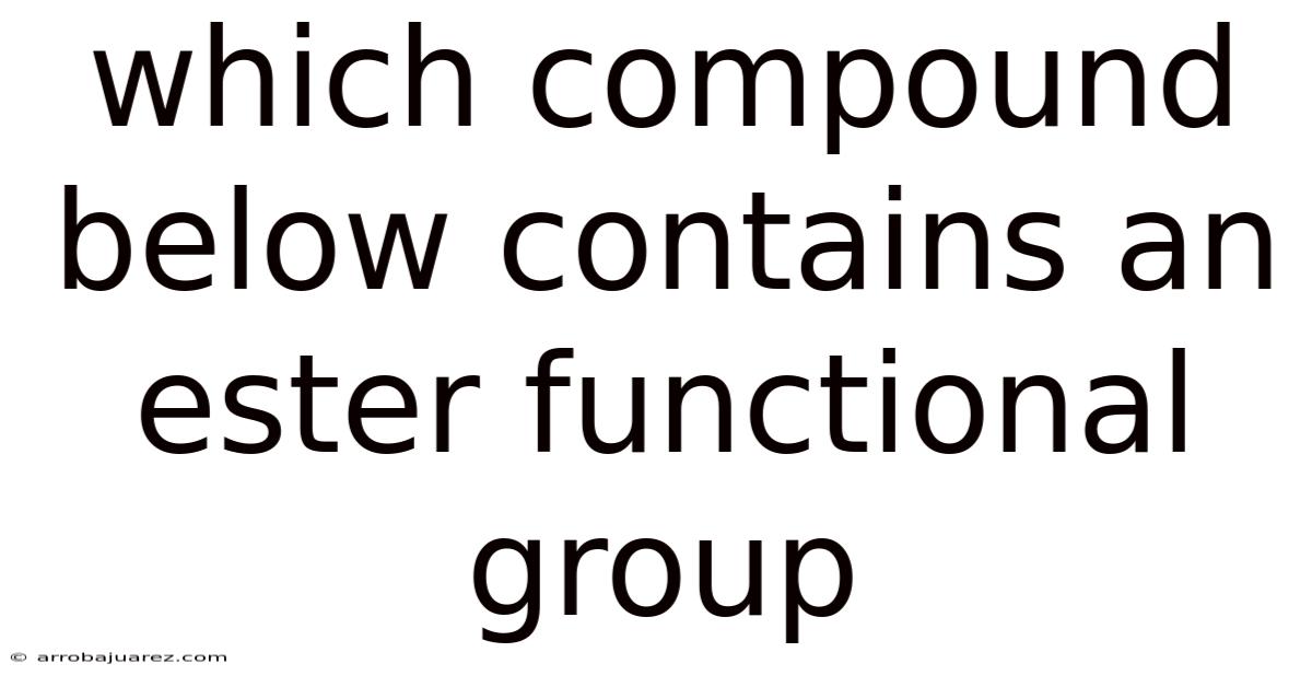 Which Compound Below Contains An Ester Functional Group