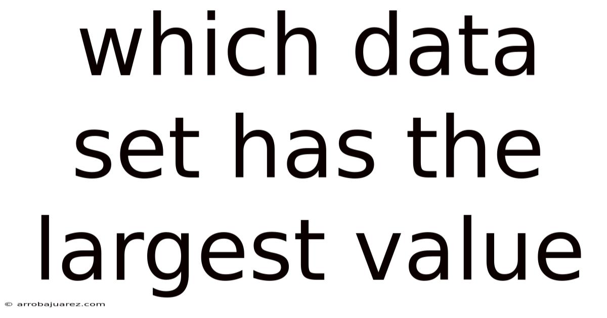 Which Data Set Has The Largest Value