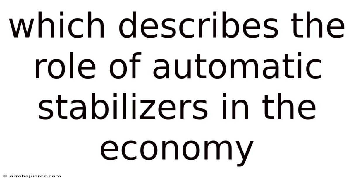 Which Describes The Role Of Automatic Stabilizers In The Economy