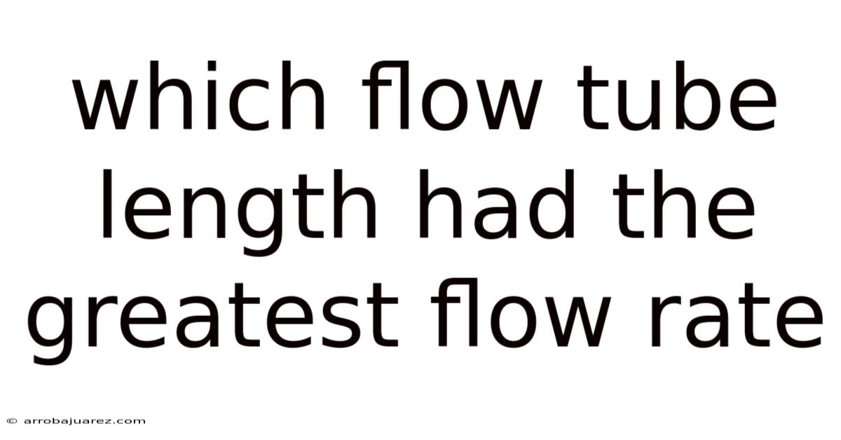 Which Flow Tube Length Had The Greatest Flow Rate