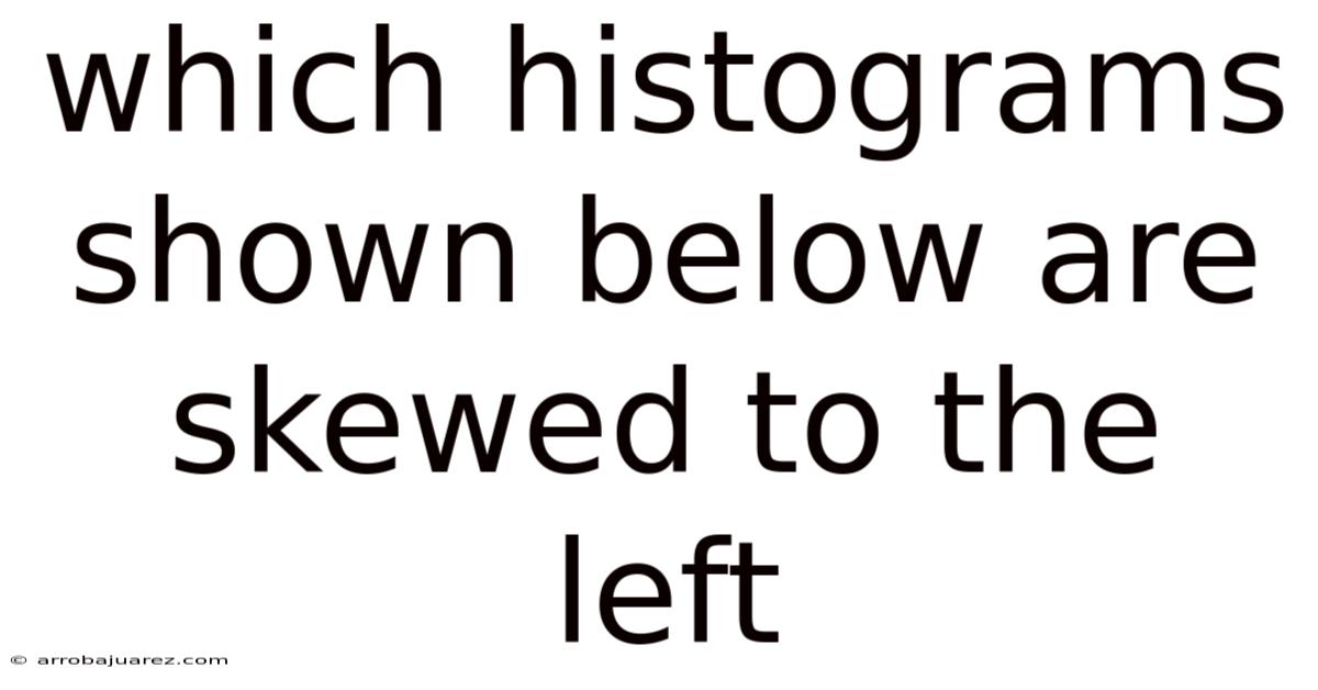 Which Histograms Shown Below Are Skewed To The Left