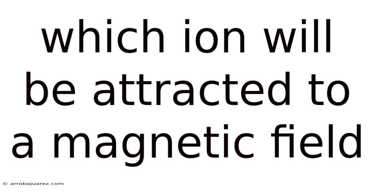 Which Ion Will Be Attracted To A Magnetic Field