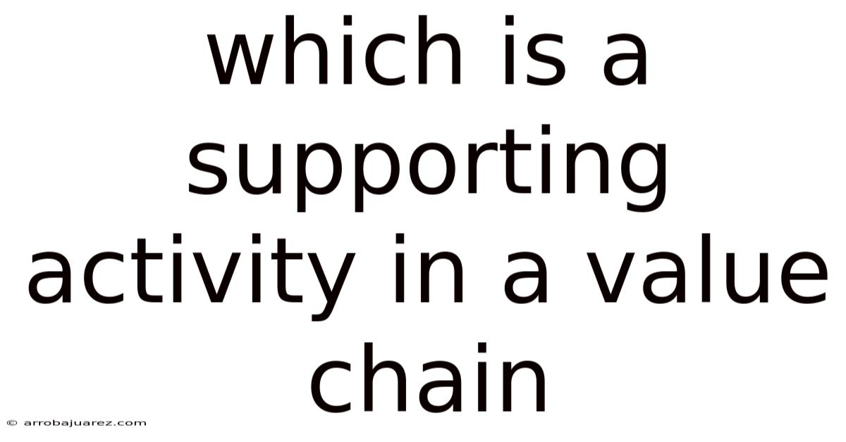 Which Is A Supporting Activity In A Value Chain