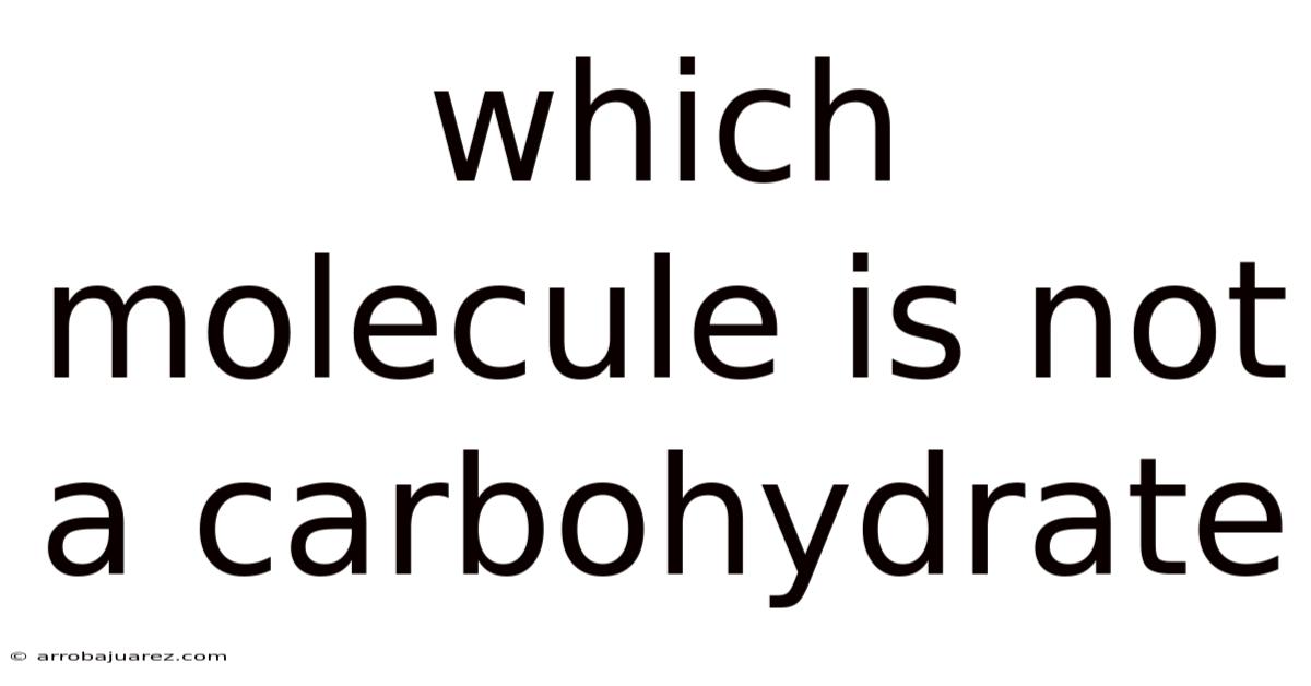 Which Molecule Is Not A Carbohydrate