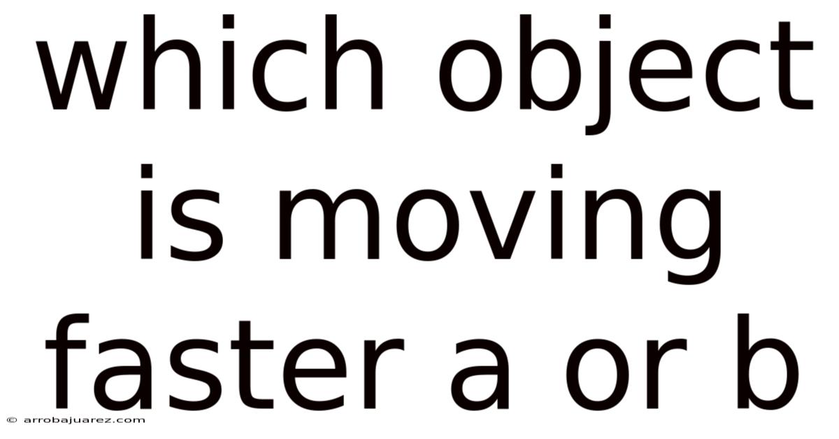 Which Object Is Moving Faster A Or B