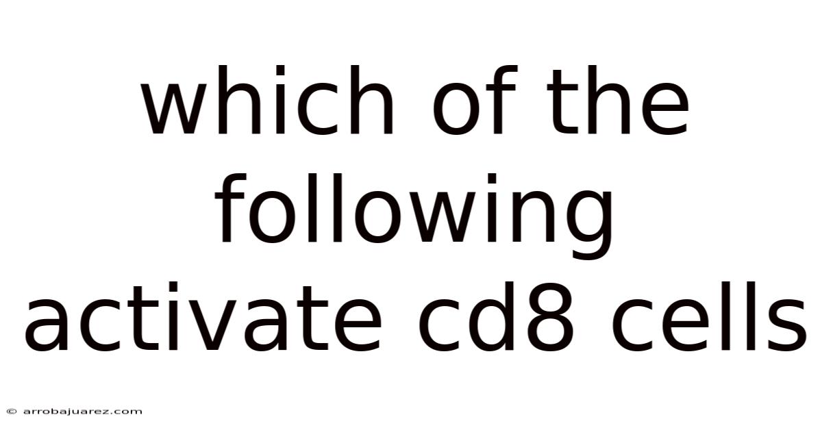 Which Of The Following Activate Cd8 Cells