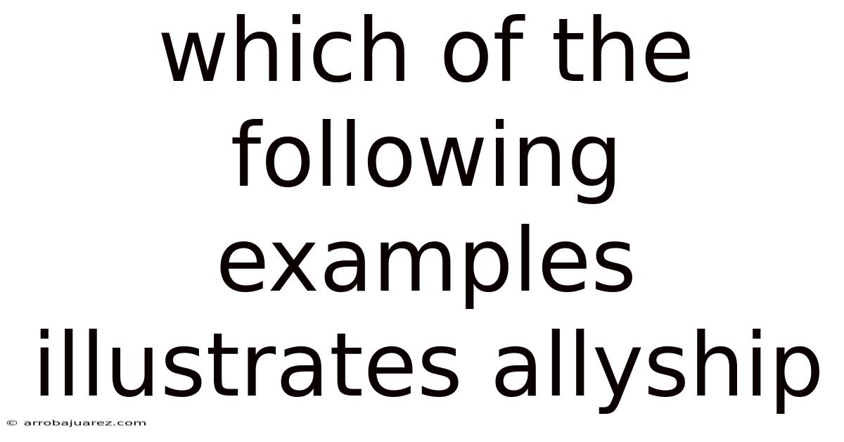 Which Of The Following Examples Illustrates Allyship