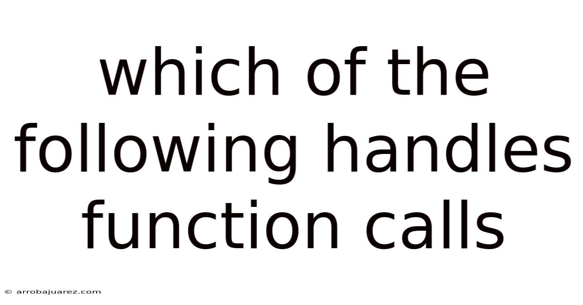 Which Of The Following Handles Function Calls