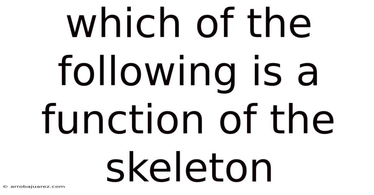 Which Of The Following Is A Function Of The Skeleton