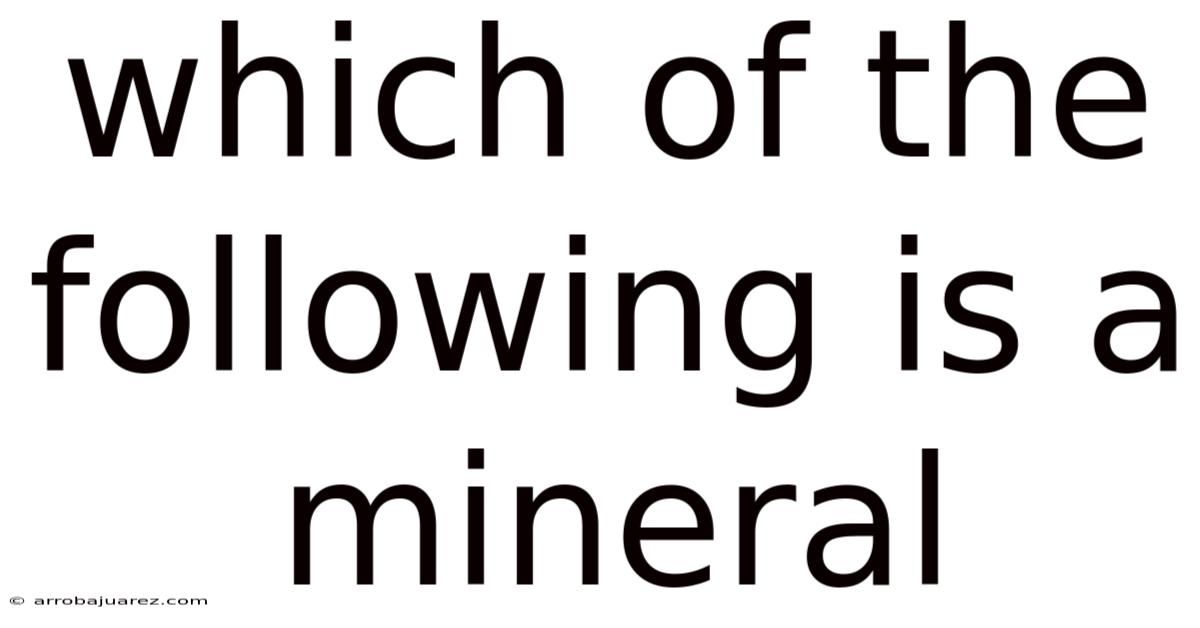 Which Of The Following Is A Mineral