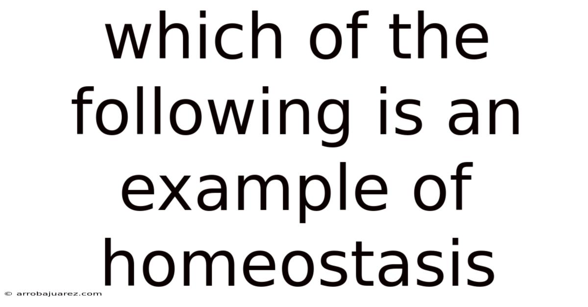 Which Of The Following Is An Example Of Homeostasis