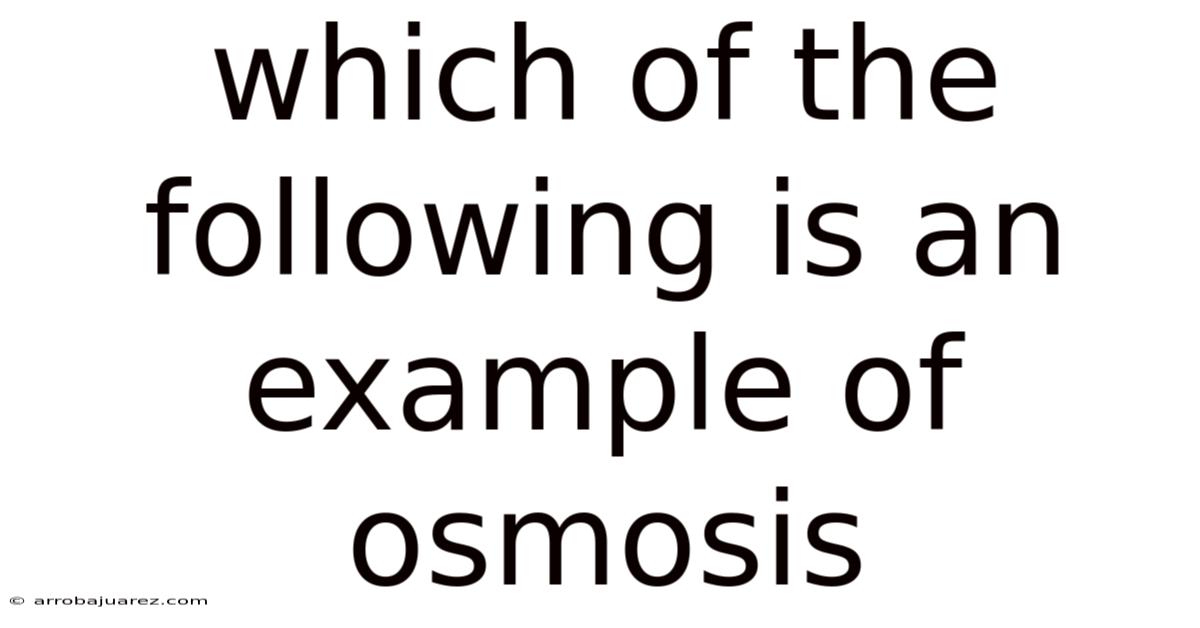 Which Of The Following Is An Example Of Osmosis