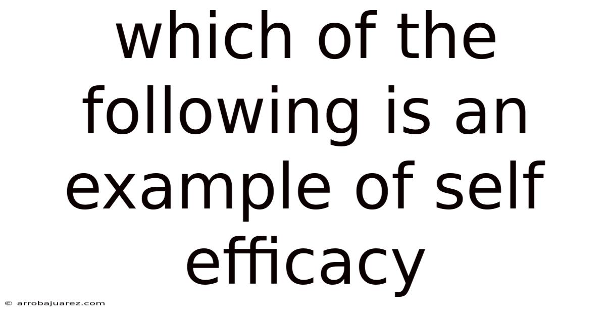Which Of The Following Is An Example Of Self Efficacy