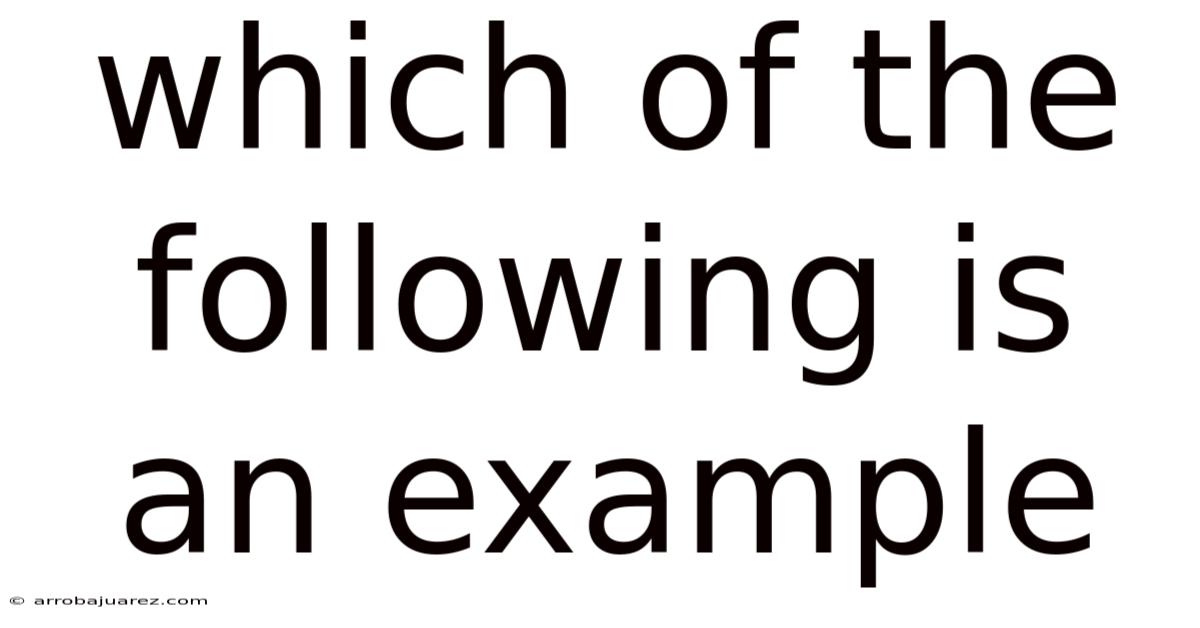 Which Of The Following Is An Example
