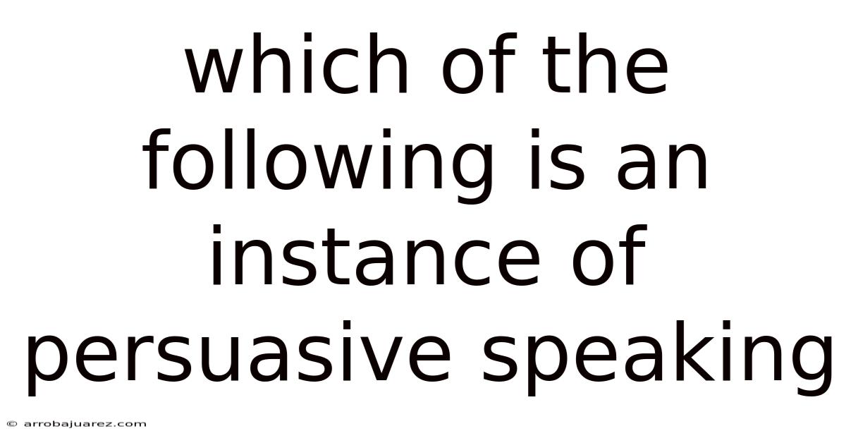 Which Of The Following Is An Instance Of Persuasive Speaking