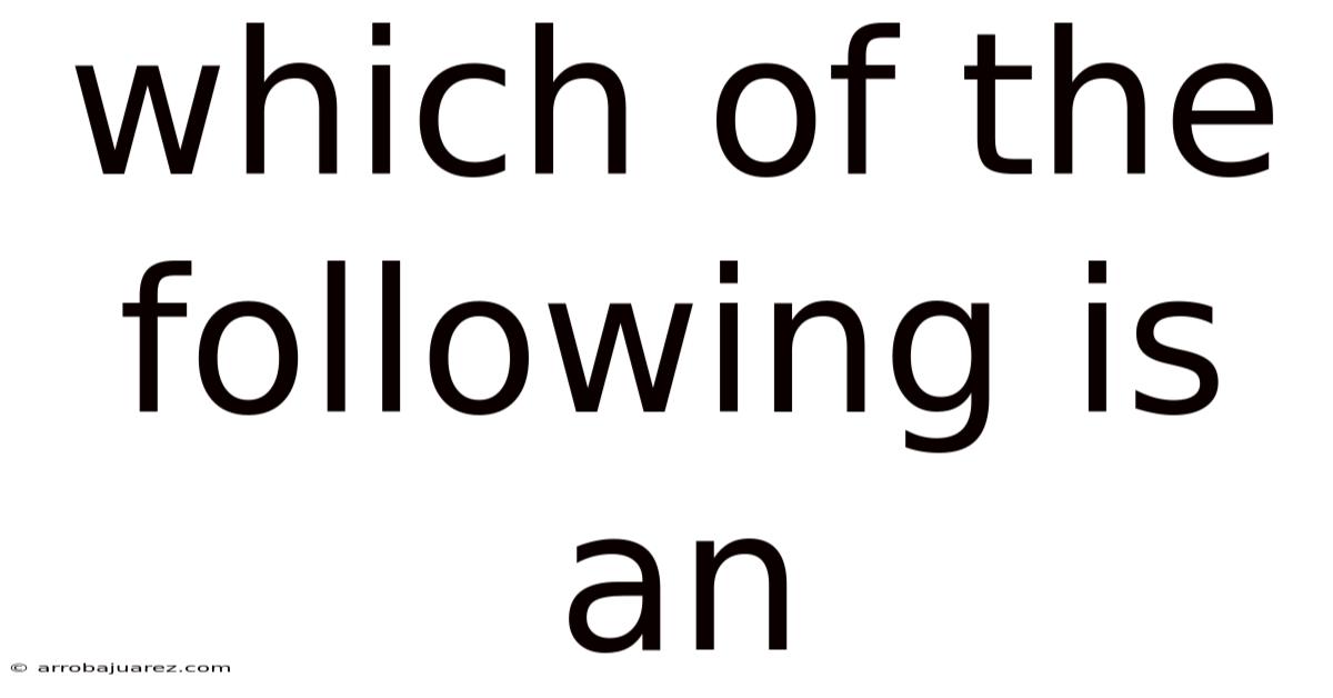 Which Of The Following Is An