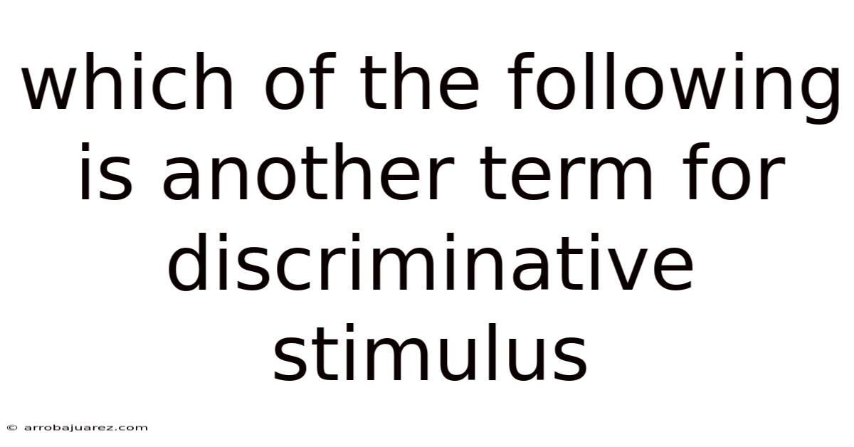 Which Of The Following Is Another Term For Discriminative Stimulus
