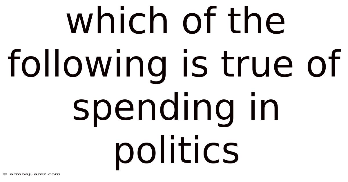 Which Of The Following Is True Of Spending In Politics