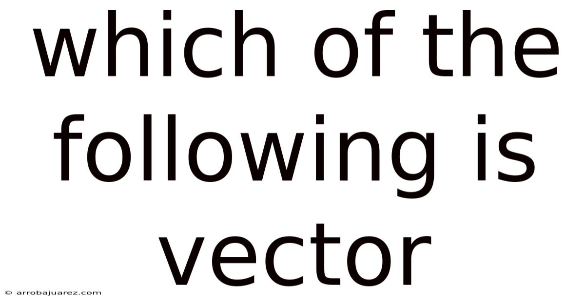 Which Of The Following Is Vector