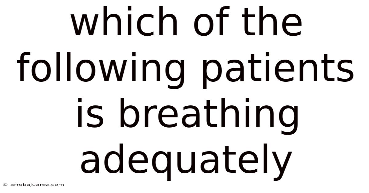 Which Of The Following Patients Is Breathing Adequately