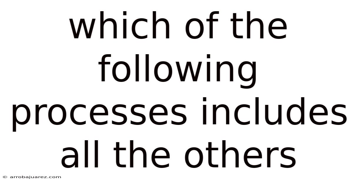 Which Of The Following Processes Includes All The Others