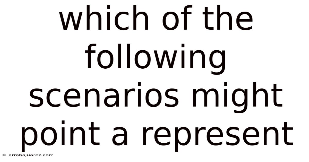 Which Of The Following Scenarios Might Point A Represent