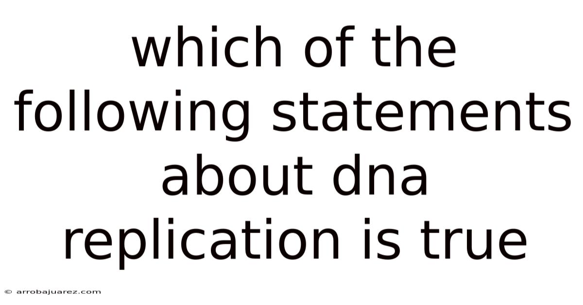 Which Of The Following Statements About Dna Replication Is True