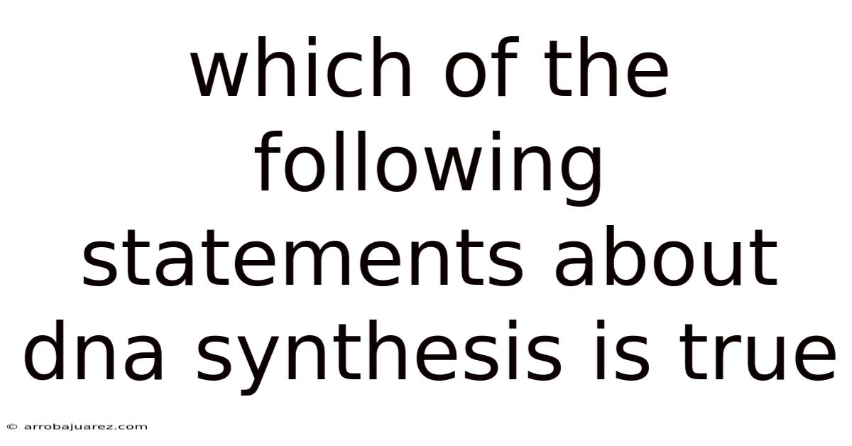 Which Of The Following Statements About Dna Synthesis Is True
