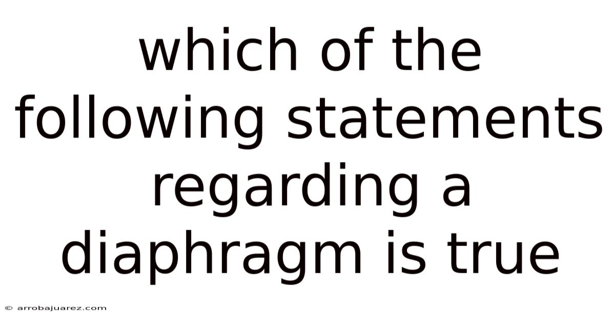 Which Of The Following Statements Regarding A Diaphragm Is True